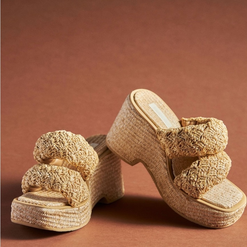 Farm Rio Natural Crocheted Puffy Platform Sandals - Picture 2 of 9